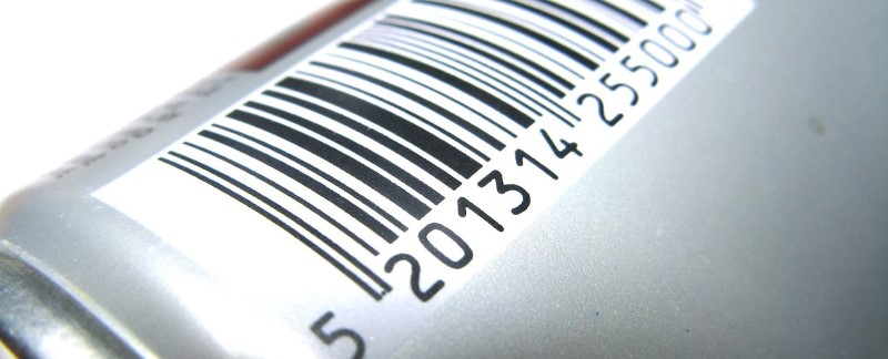 A barcode on a product