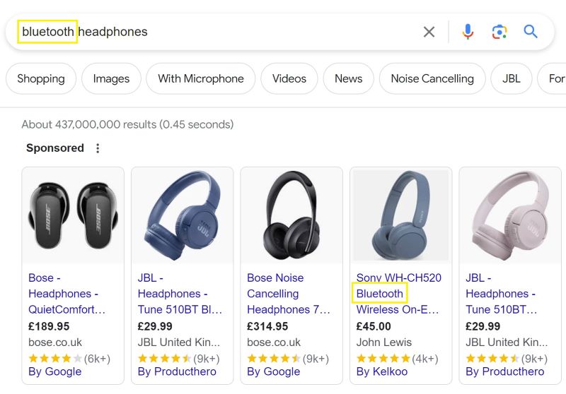 Shopping results for Bluetooth headphones